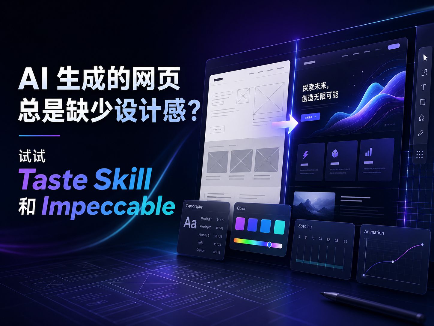 AI 生成的网页总是缺少设计感？试试 Taste Skill 和 Impeccable