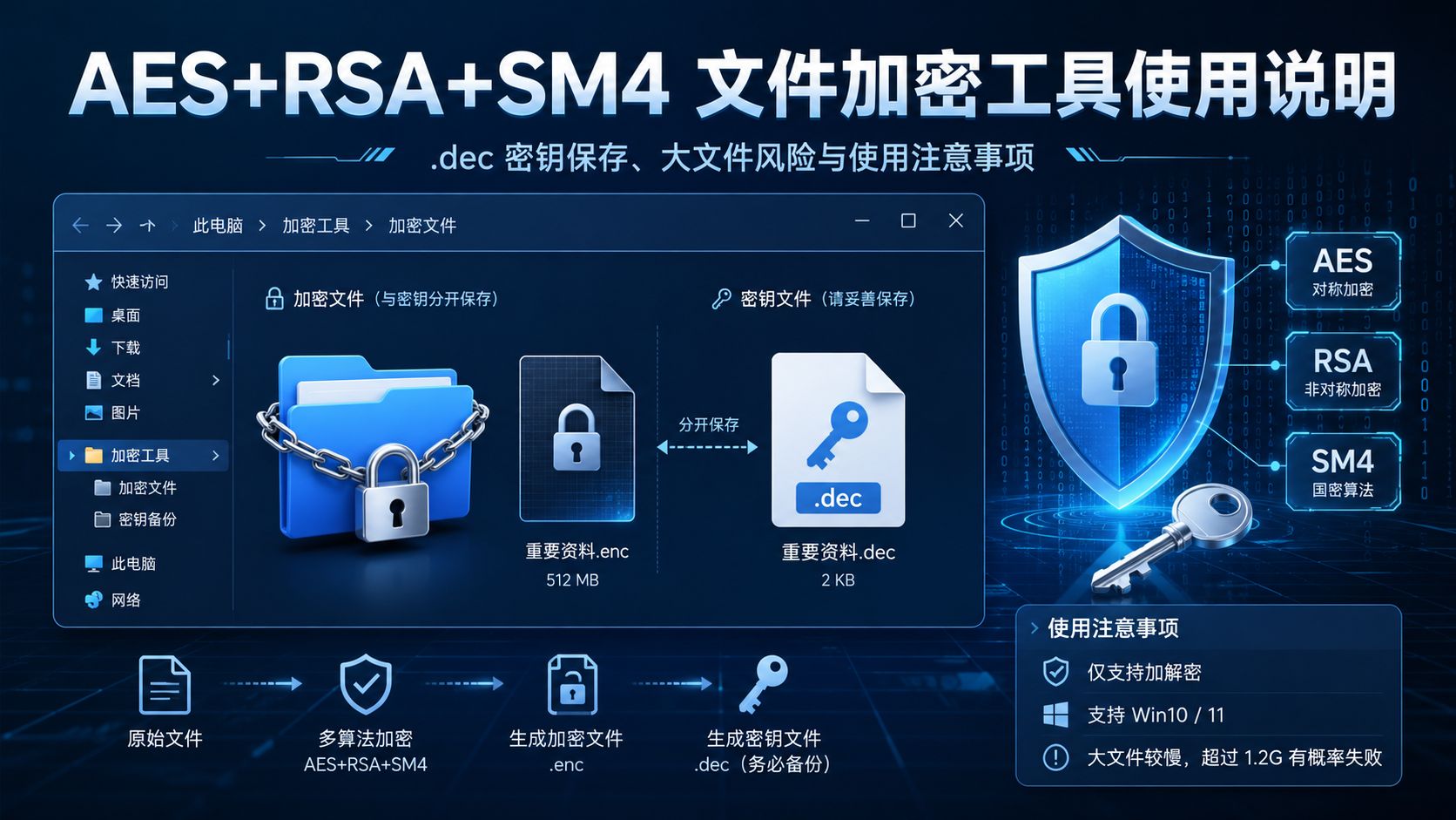 AES+RSA+SM4 文件加密工具使用说明